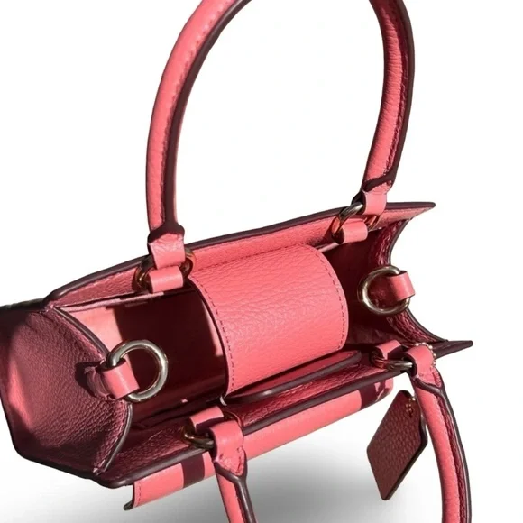 Coach Mini Pepper Crossbody Pebbled Leather Bag Crossbody | Taffy | C6778 - Picture 9 of 16